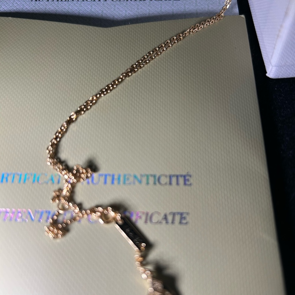Van Cleef & Arpels Magic Alhambra 1 Green Motif Long 18K Gold Necklace - Picture 3 of 3